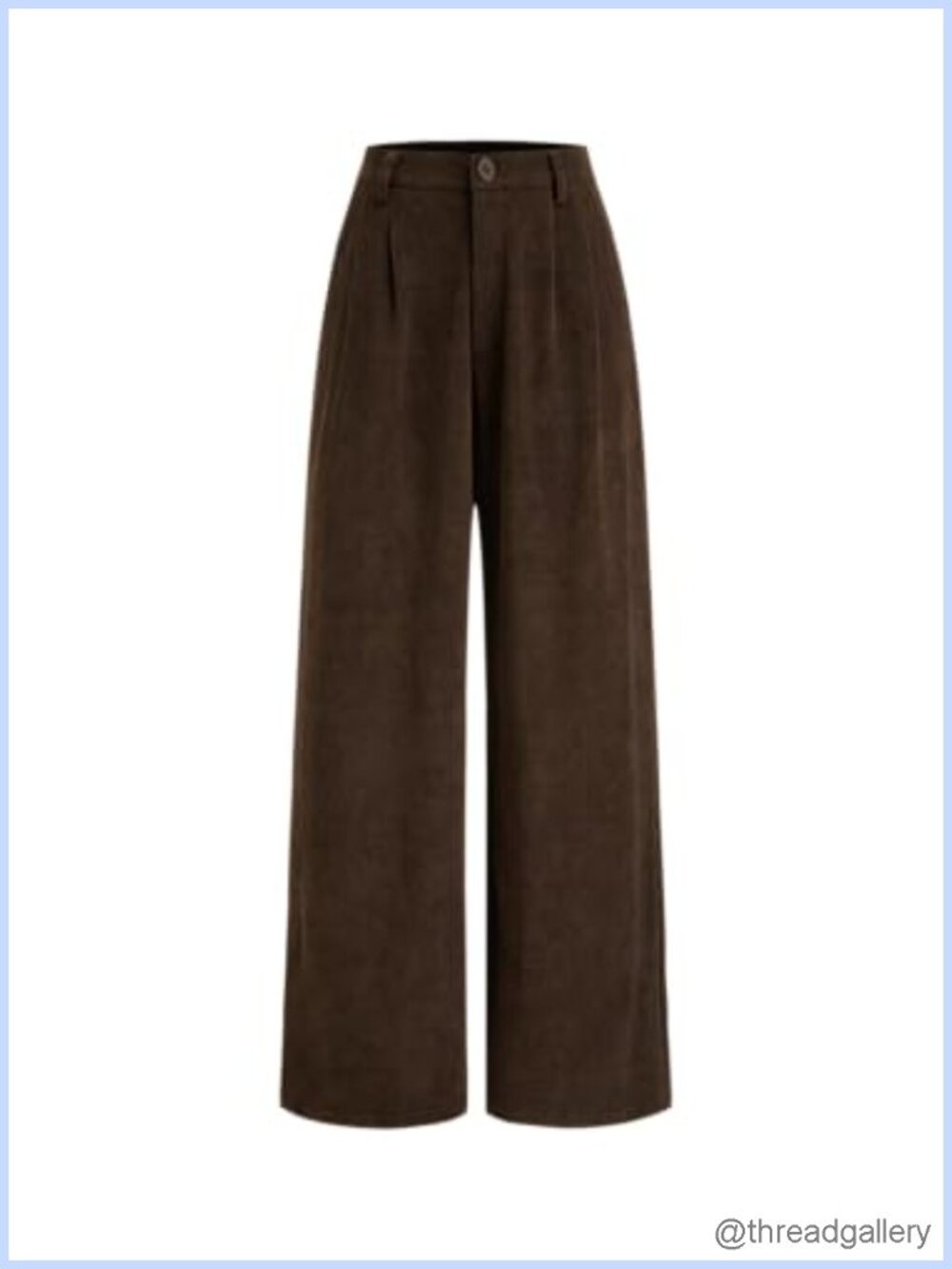 Wide Leg Corduroy Pants Middle Waist Casual Trousers